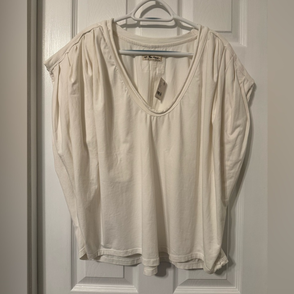 We The Free XL White Pleated Tee